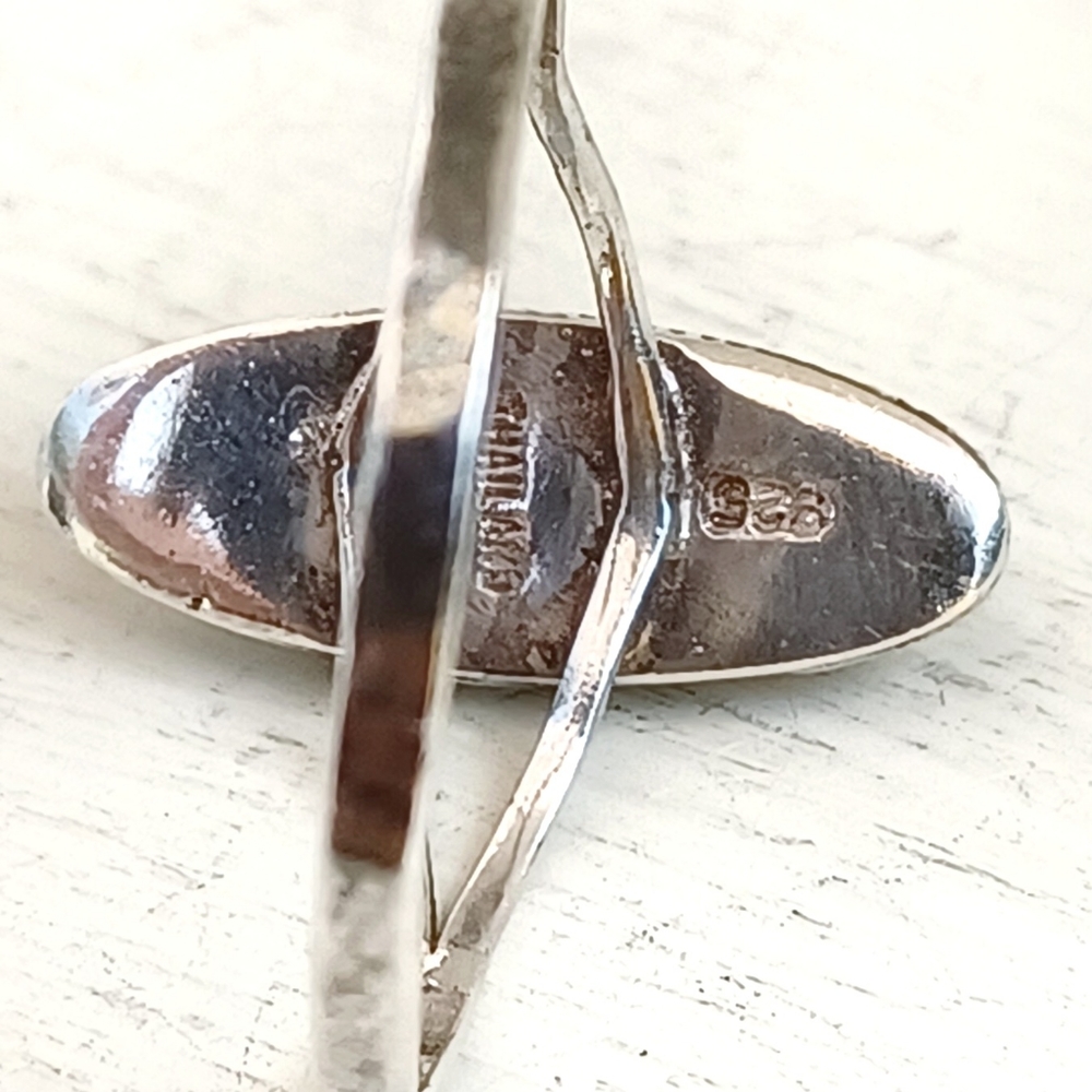 VTG Sterling Silver Black Stone Ring - Picture 4 of 10